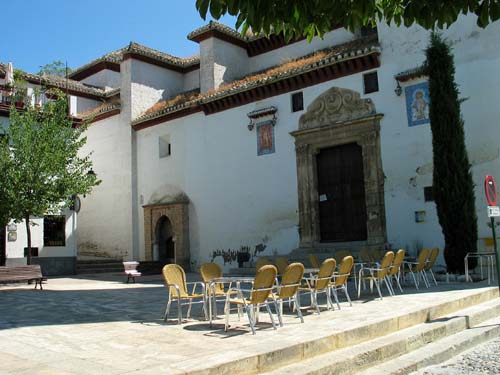 church square with chairs